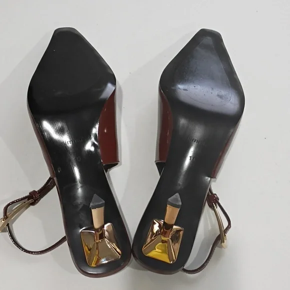 Iiimmu Chic Brown Slingback Heels Size 10 - Picture 9 of 14